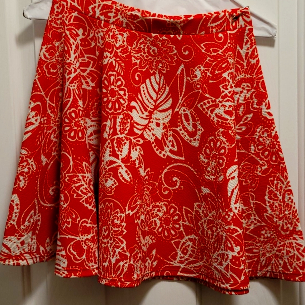 White Mark Red & White Skater Skirt